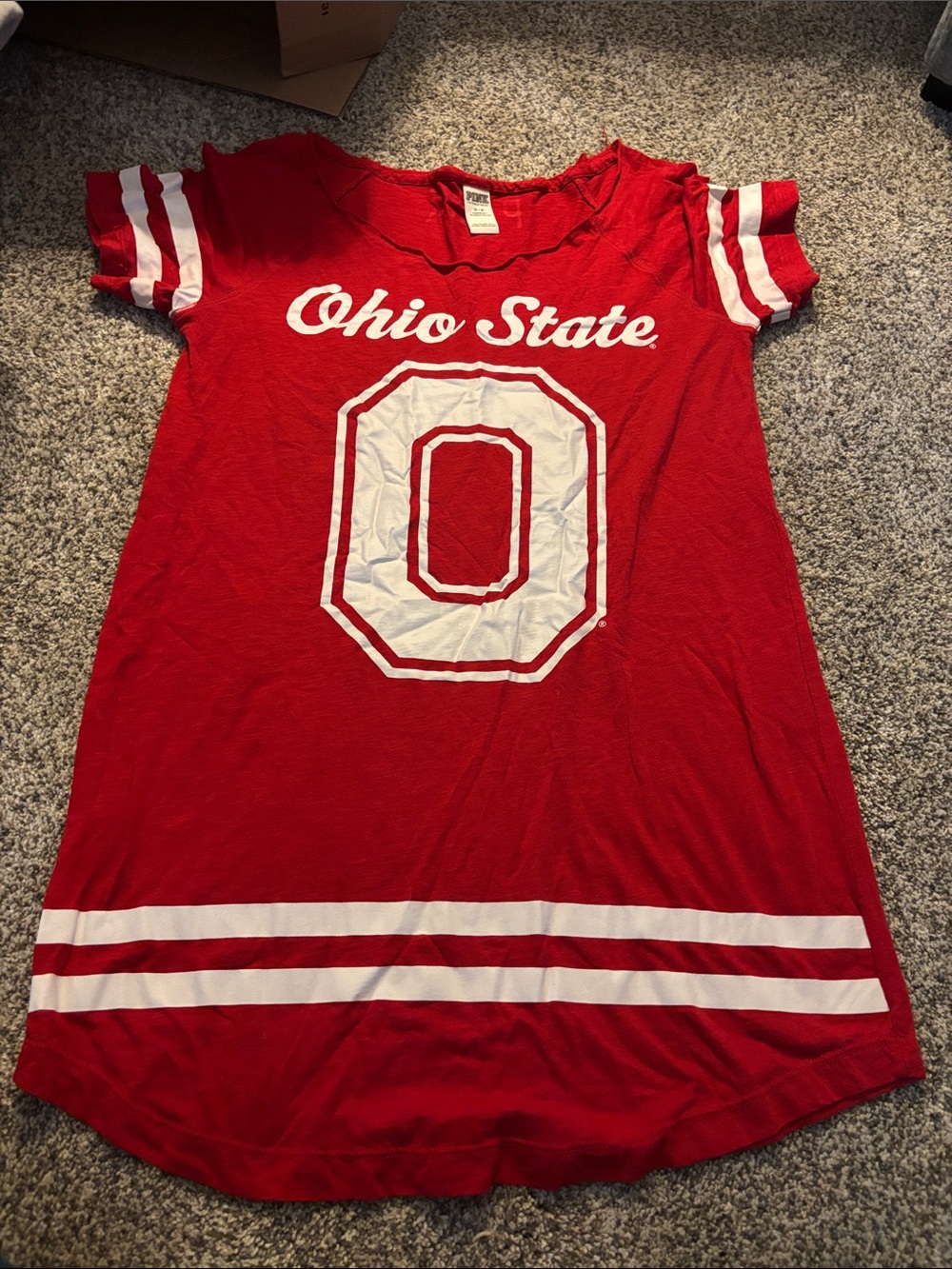 Ohio State Red women’s shirt with White Graphic